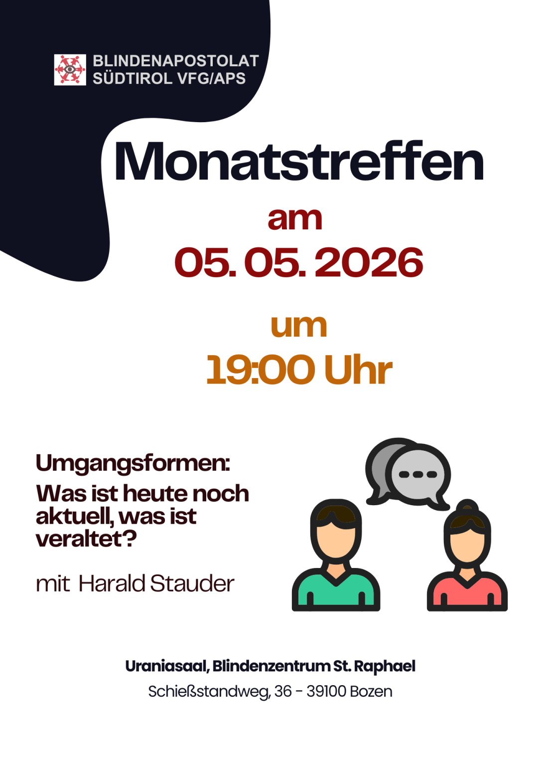 Einladung Monatstreffen, Mai 2026